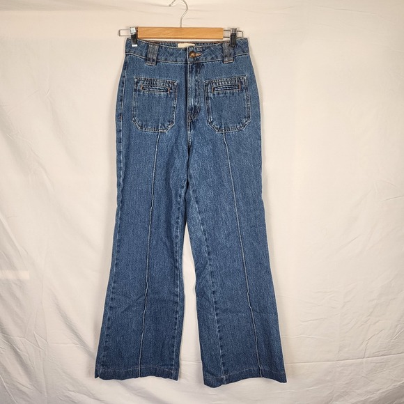 Sezane Blue Flare Jeans - Picture 2 of 8